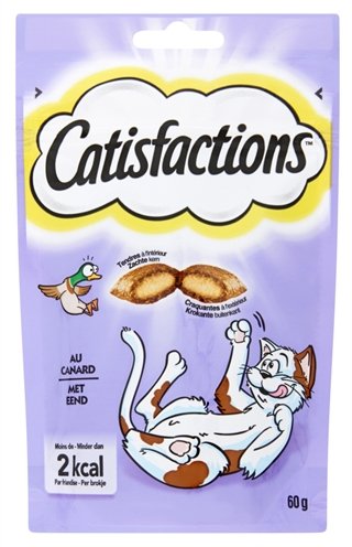 Afbeelding Catisfactions Eend kattensnoep Per verpakking door Online-dierenwinkel.eu