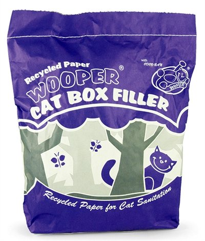 Afbeelding Wooper kattenbakvulling gerecycled papier kattenbakvulling 6 ltr door Online-dierenwinkel.eu