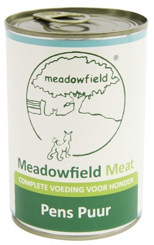 Afbeelding 400 gr Meadowfield meat blik pens puur hondenvoer door Online-dierenwinkel.eu