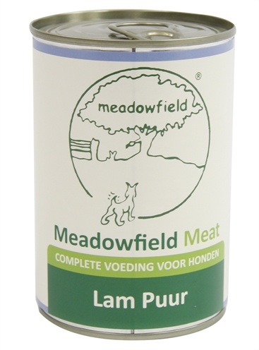 Afbeelding 400 gr Meadowfield meat blik lam puur hondenvoer door Online-dierenwinkel.eu