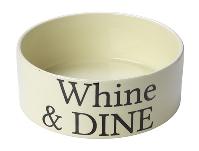 House of paws voerbak hond whine & dine creme 11x11x4 cm