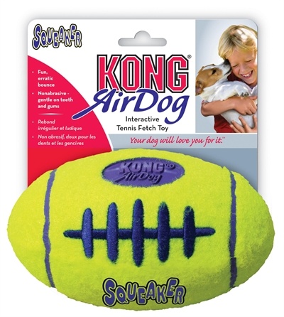 Afbeelding Kong air squeaker football geel Small 9x5,5 cm door Online-dierenwinkel.eu