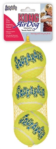 Afbeelding Kong air squeakair tennisbal geel met piep door Online-dierenwinkel.eu