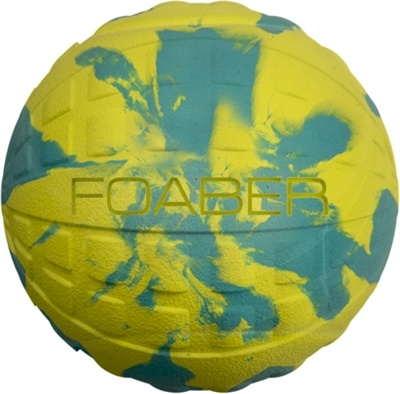 Foaber bounce bal foam / rubber blauw / groen 5x5x5 cm