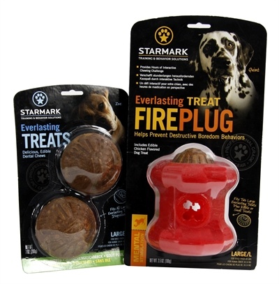 Afbeelding Starmark everlasting fire plug voerbal met treat veggie Large door Online-dierenwinkel.eu