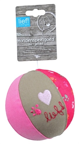 Afbeelding Lief! hondenspeelgoed canvas bal girls roze 10 cm door Online-dierenwinkel.eu