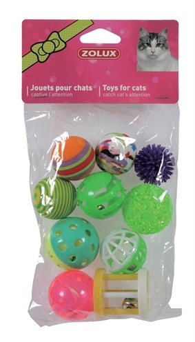 Zolux kattenspeelgoed multi assorti 4 cm 10 st