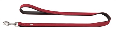 Afbeelding Hunter hondenriem softie kunstleder nubuck look rood / zwart 100 cmx20 mm door Online-dierenwinkel.eu