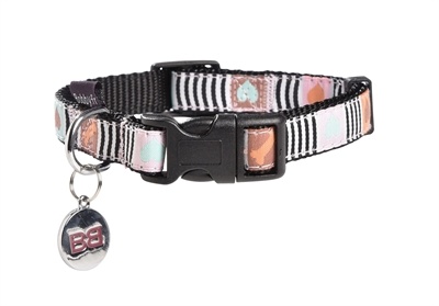 Afbeelding Bobby halsband voor hond nylon musique pastel 20mmx32-52 cm door Online-dierenwinkel.eu