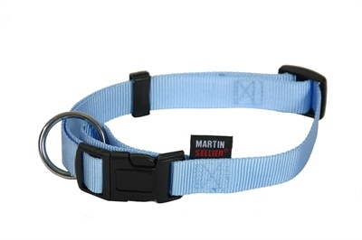 Martin sellier halsband voor hond basic nylon blauw 10 mmx20-30 cm