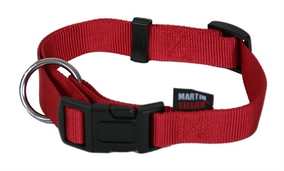 Afbeelding Martin sellier halsband voor hond basic nylon rood 10 mmx20-30 cm door Online-dierenwinkel.eu