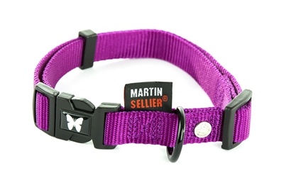 Afbeelding Martin sellier halsband voor hond nylon paars verstelbaar 10 mmx20-30 cm door Online-dierenwinkel.eu