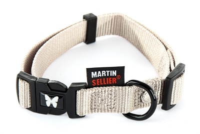 Martin sellier halsband voor hond nylon grijs verstelbaar 10 mmx20-30 cm