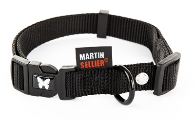 Martin sellier halsband voor hond nylon zwart verstelbaar 10 mmx20-30 cm