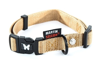 Afbeelding Martin sellier halsband voor hond nylon beige verstelbaar 10 mmx20-30 cm door Online-dierenwinkel.eu