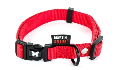 Afbeelding Martin sellier halsband voor hond nylon rood verstelbaar 10 mmx20-30 cm door Online-dierenwinkel.eu