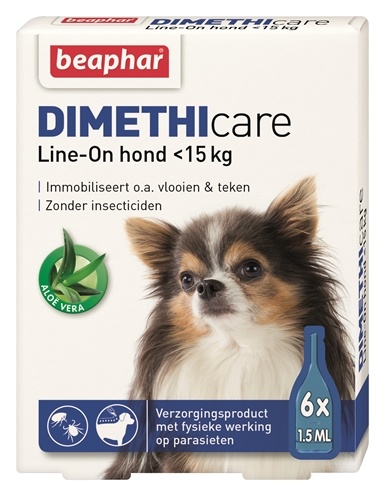 Afbeelding Beaphar Dimethicare Line-On (tot 15 kg) hond 6 pipetten door Online-dierenwinkel.eu