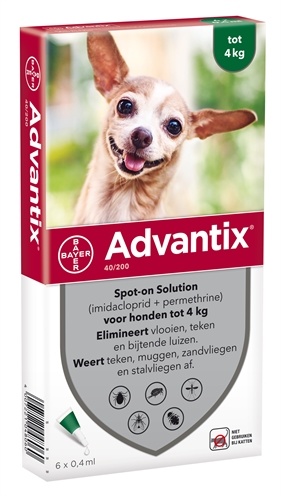Afbeelding Advantix - Hond 40 (0-4kg) door Online-dierenwinkel.eu