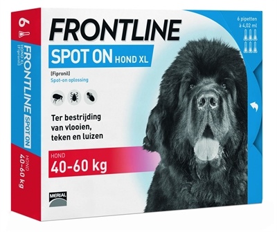 Afbeelding Frontline Spot on Hond XL 6 pipetten door Online-dierenwinkel.eu