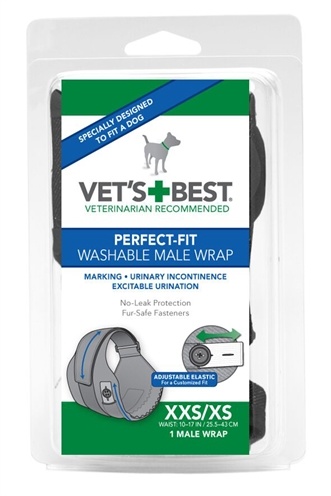 Afbeelding Vets best wasbare plasband reu zwart Xxs / xs door Online-dierenwinkel.eu