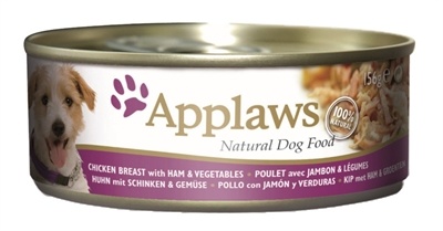 156 gr Applaws dog blik chicken / ham / vegetables hondenvoer