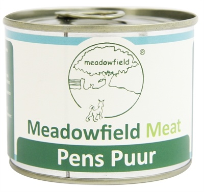 Afbeelding 200 gr Meadowfield meat blik pens puur hondenvoer door Online-dierenwinkel.eu