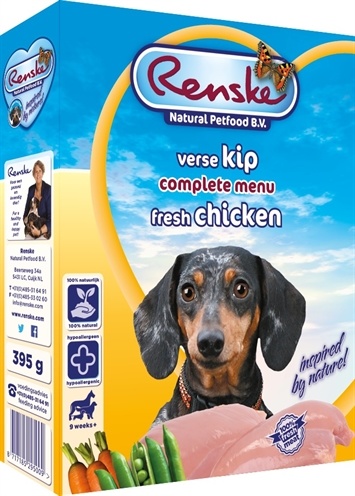 Afbeelding 395 gr Renske vers vlees kip hondenvoer door Online-dierenwinkel.eu