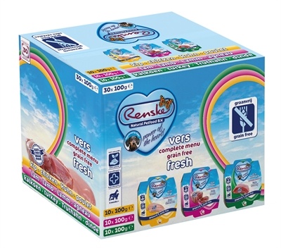 Afbeelding Renske Vers Graanvrij Multidoos - 30x100 gr 1 doos (30 stuks) door Online-dierenwinkel.eu