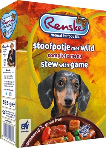 Afbeelding Renske Vers Vlees Stoofpotje met Wild - 10 x 395 gram door Online-dierenwinkel.eu