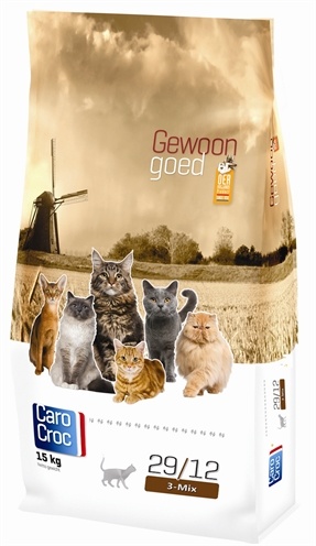 Afbeelding Carocroc 29/12 - 3 Mix kattenvoer 15 kg door Online-dierenwinkel.eu