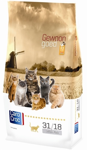 Afbeelding Carocroc 31/18 with Fish kattenvoer 15 kg door Online-dierenwinkel.eu