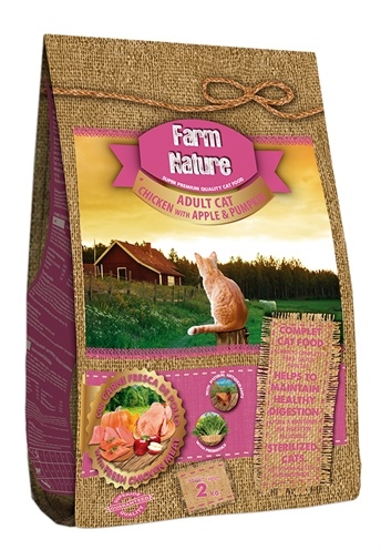 Afbeelding Farm nature chicken / apple / pumpkin kattenvoer 2 kg door Online-dierenwinkel.eu