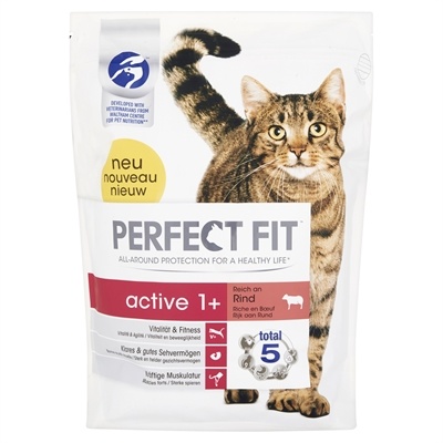 Afbeelding Perfect Fit Droogvoer Active Rund - Kattenvoer - 1.4 kg door Online-dierenwinkel.eu
