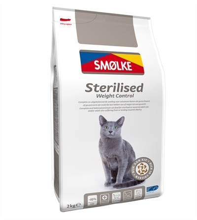 Afbeelding Smolke Cat Sterilised Gevogelte&Tarwe&Rijst - Kattenvoer - 2 kg door Online-dierenwinkel.eu