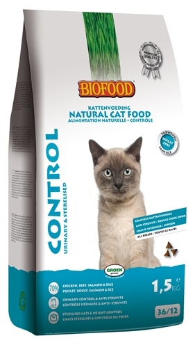 Afbeelding Biofood Control Urinary & Sterilised kattenvoer 1.5 kg door Online-dierenwinkel.eu