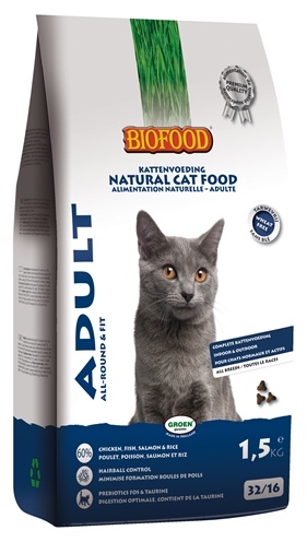 Afbeelding Biofood Adult Allround & Fit kattenvoer 1.5 kg door Online-dierenwinkel.eu