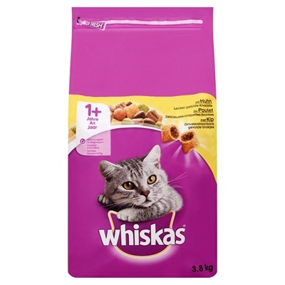 Afbeelding Whiskas Brokjes +1 Kip kattenvoer 3.8 kg door Online-dierenwinkel.eu