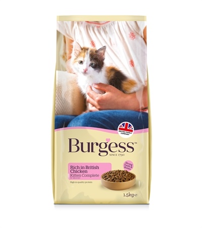 Afbeelding Burgess kitten rijk aan kip kattenvoer 1,5 kg door Online-dierenwinkel.eu