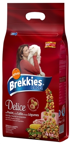 Afbeelding Brekkies kat delice kip gevuld met kalkoen en groenten kattenvoer 4 kg door Online-dierenwinkel.eu
