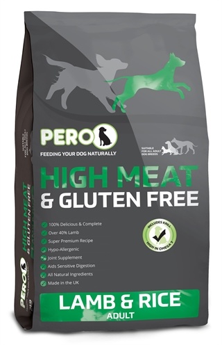 Afbeelding 2 kg Pero high meat & gluten free lamb / rice adult hondenvoer door Online-dierenwinkel.eu