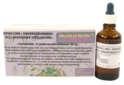 Afbeelding World of herbs fytotherapie bevalling bij langdureige uitvloeiing door Online-dierenwinkel.eu