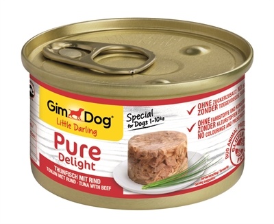 Afbeelding GimDog Pure Delight - Tonijn met Rund - 12 x 85 gram door Online-dierenwinkel.eu