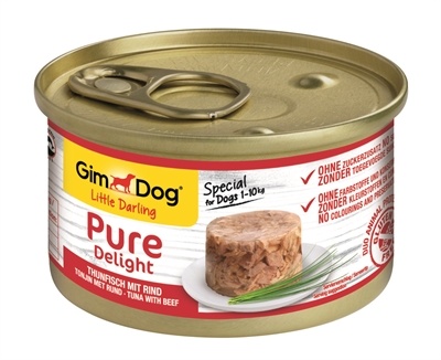 GimDog Pure Delight - Tonijn met Rund - 12 x 85 gram