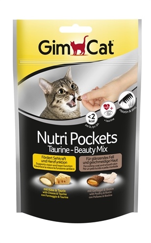 Afbeelding GimCat Nutri Pockets Taurine - Beauty Mix - 150 gram door Online-dierenwinkel.eu