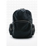 Black leather backpack