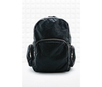 Black leather backpack