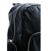 Black leather backpack