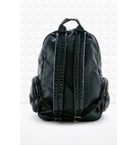 Black leather backpack