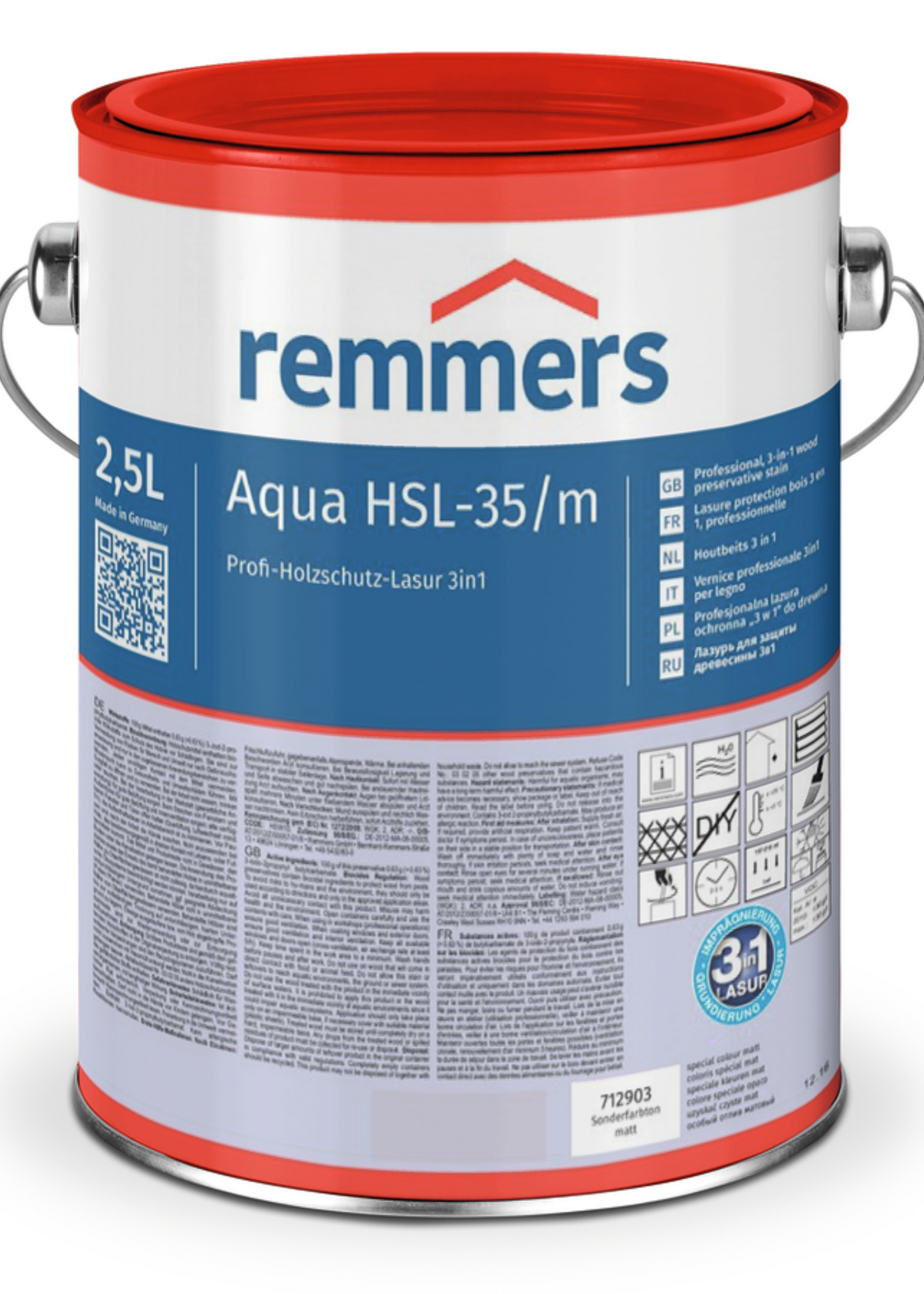 Remmers Aqua HSL-35/36m ( Compact-lazuur PU ) kleurloos