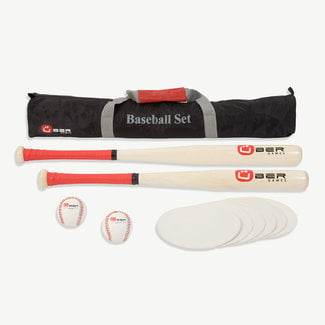 Ubergames Honkbal set, ECO hardhout in tas